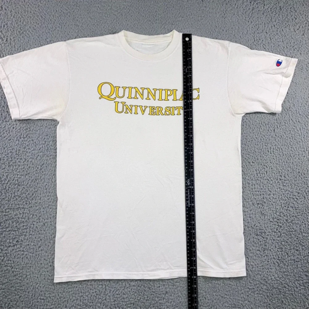 VTG Champion Quinnipiac University T-Shirt Men L White Short Sleeve Graphic Tee‎ - Picture 3 of 7